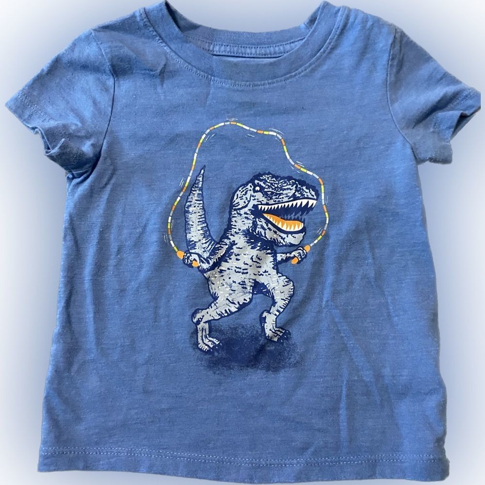 Cat & Jack Boy's Size 12 Months Blue Dinosaur Jumping Rope Short Sleeve